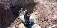ترمیم شکستگی‌های خط لوله اصلی شبکه آبیاری آبادان۲