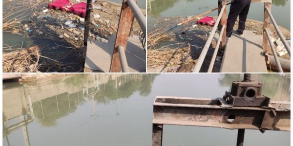 پاکسازی اطراف دریچه و سرریز آب‌پخش حمیدیه ( کرخه جنوبی)