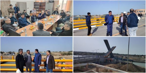 بازدید میدانی مدیرعامل شرکت بهره‌برداری از شبکه‌های آبیاری کرخه و شاوور از سد سلولی حوضه کارون جنوبی